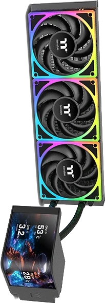 AIO-Wasserkühlung mit RGB-Lüftern und Display