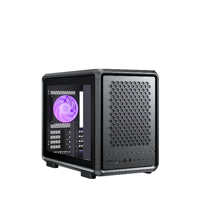 Kompaktes schwarzes PC-Gehäuse