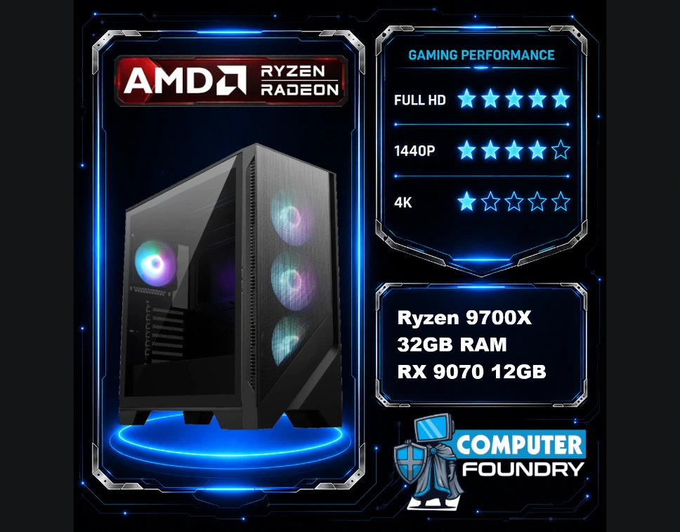 ELITE RED 1440p/WQHD Gaming PC - RX 9070