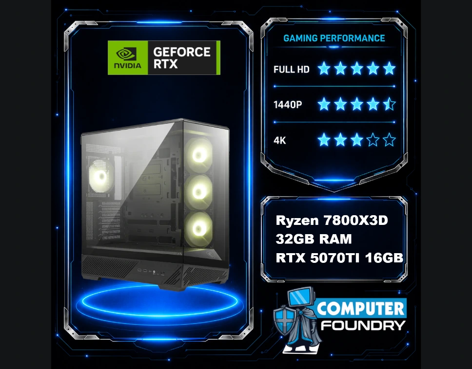 CHAMPION 1440p/WQHD Gaming PC - RTX 5070 TI