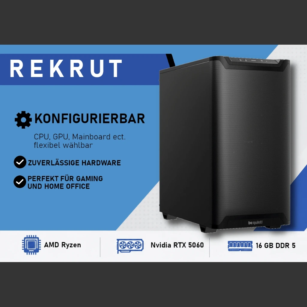 REKRUT HD Gaming PC – Nvidia RTX 5060 (AMD Ryzen 5 7600X)