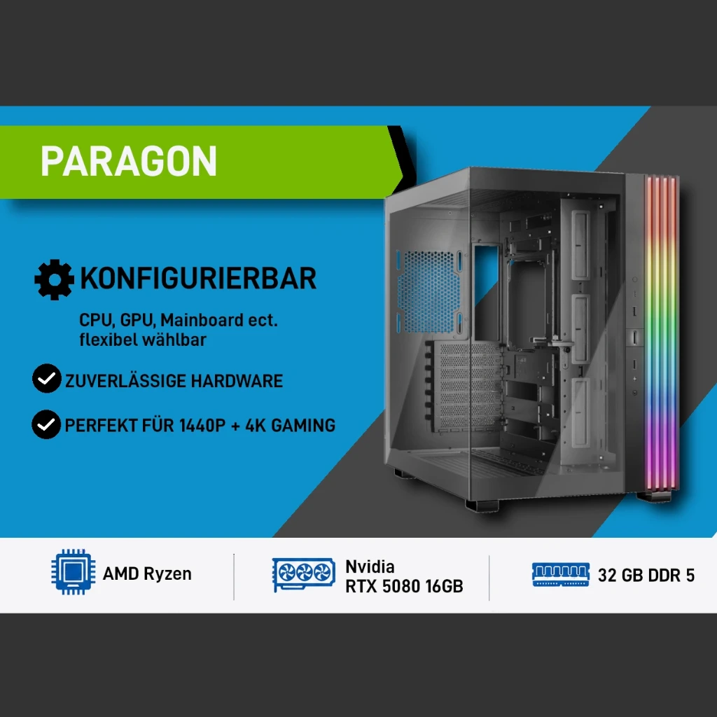 PARAGON 4K Gaming PC – Nvidia RTX 5080 (AMD Ryzen 7 9800X3D)